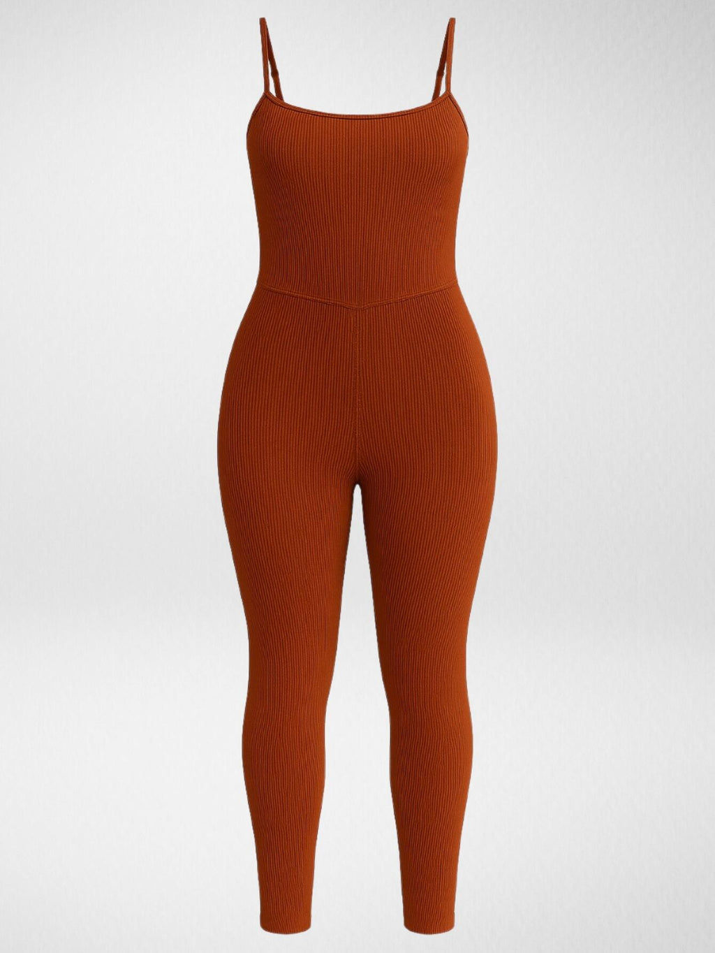 Macacão Longo Canelado Alcinha Feminino Roupa Academia Fitness Esportivo