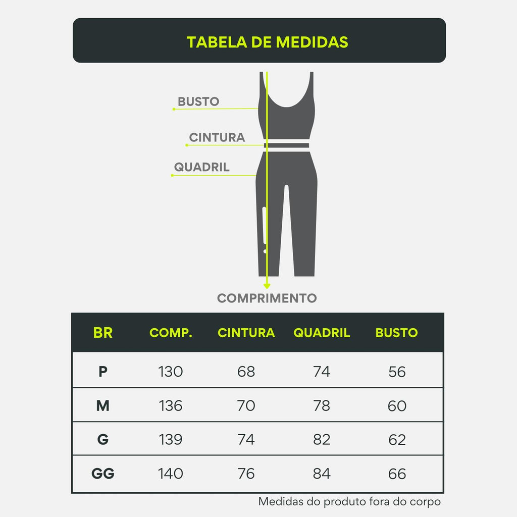 Macacão Longo Canelado Alcinha Feminino Roupa Academia Fitness Esportivo