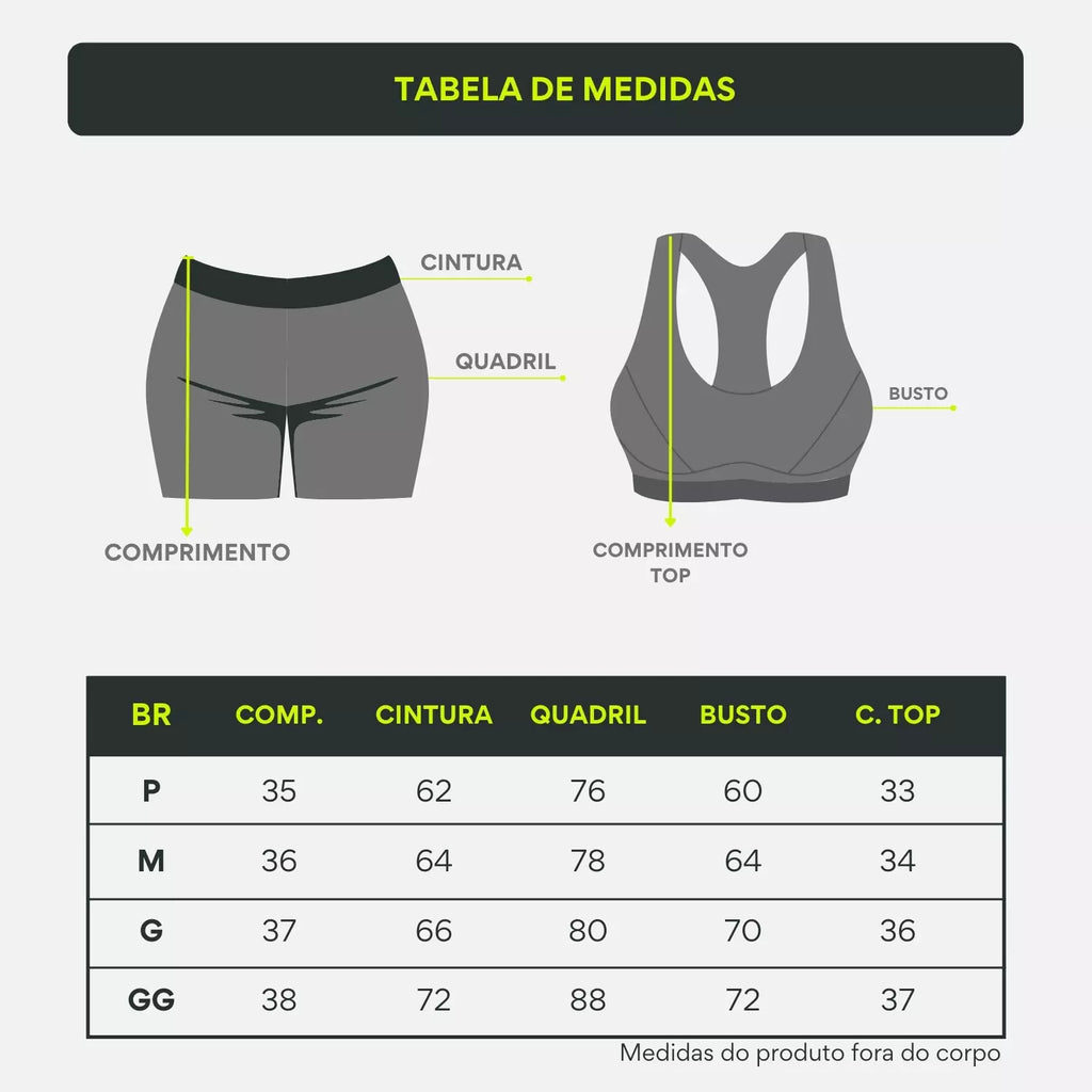Conjunto Academia Short Cordinha e Top Alcinha Roupa Fitness Feminino Treino Corrida