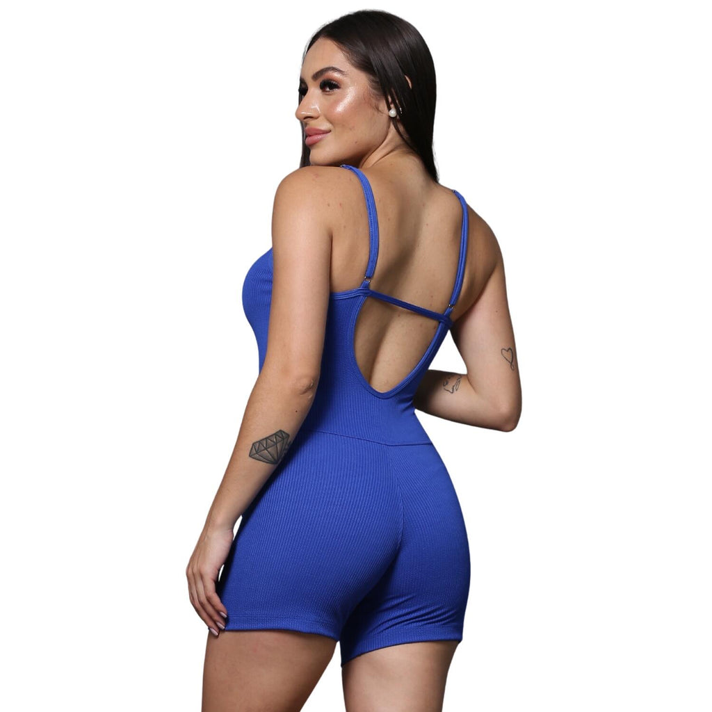 Macaquinho Canelado Alcinha Macacão Roupa Academia Fitness Feminino Zero Transparência